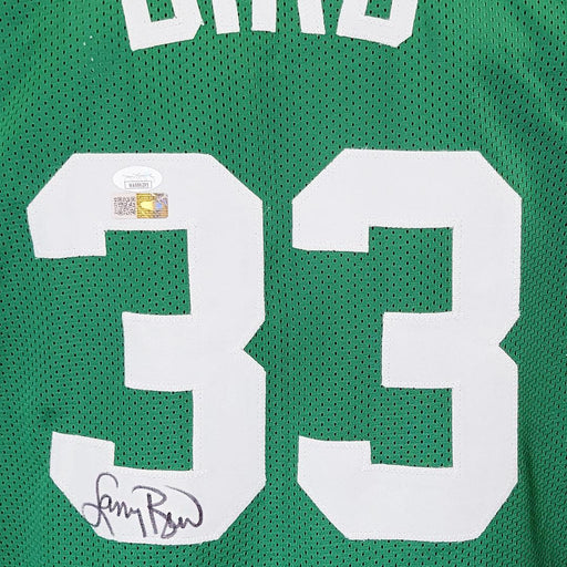 Larry Bird Signed Boston Green Basketball Jersey (JSA) - RSA