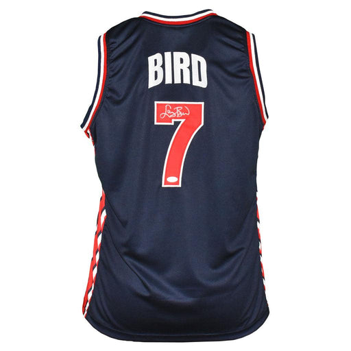 Larry Bird Signed USA Blue Basketball Jersey (JSA) - RSA