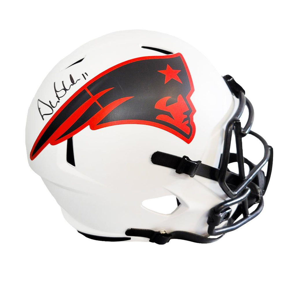 Drew Bledsoe Signed New England Patriots Lunar Eclipse Speed Full-Size Replica Football Helmet (JSA) - RSA