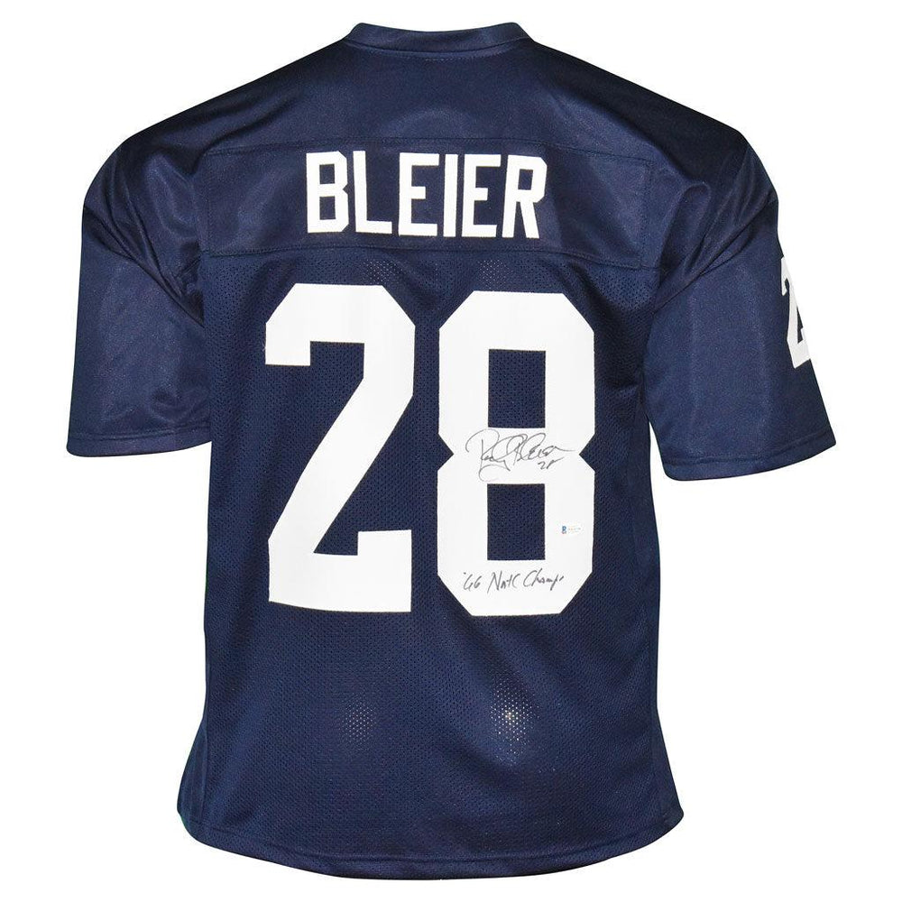 Rocky Bleier Signed 66 Natl Champs Inscription Notre Dame College Navy Football Jersey (Beckett) - RSA