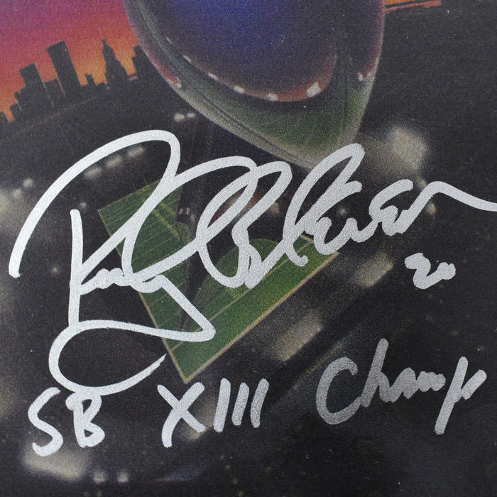 Rocky Bleier Signed Super Bowl XIII Wooden Ticket SB XIII Champs Inscription (Beckett) - RSA