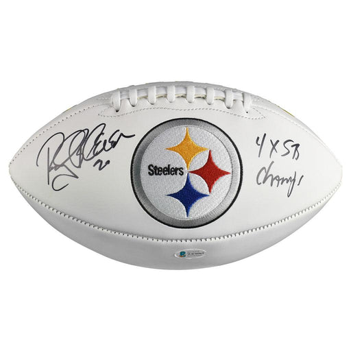 Rocky Bleier Signed Pittsburgh Steelers Logo Football 4x SB Champ Inscription (JSA) - RSA