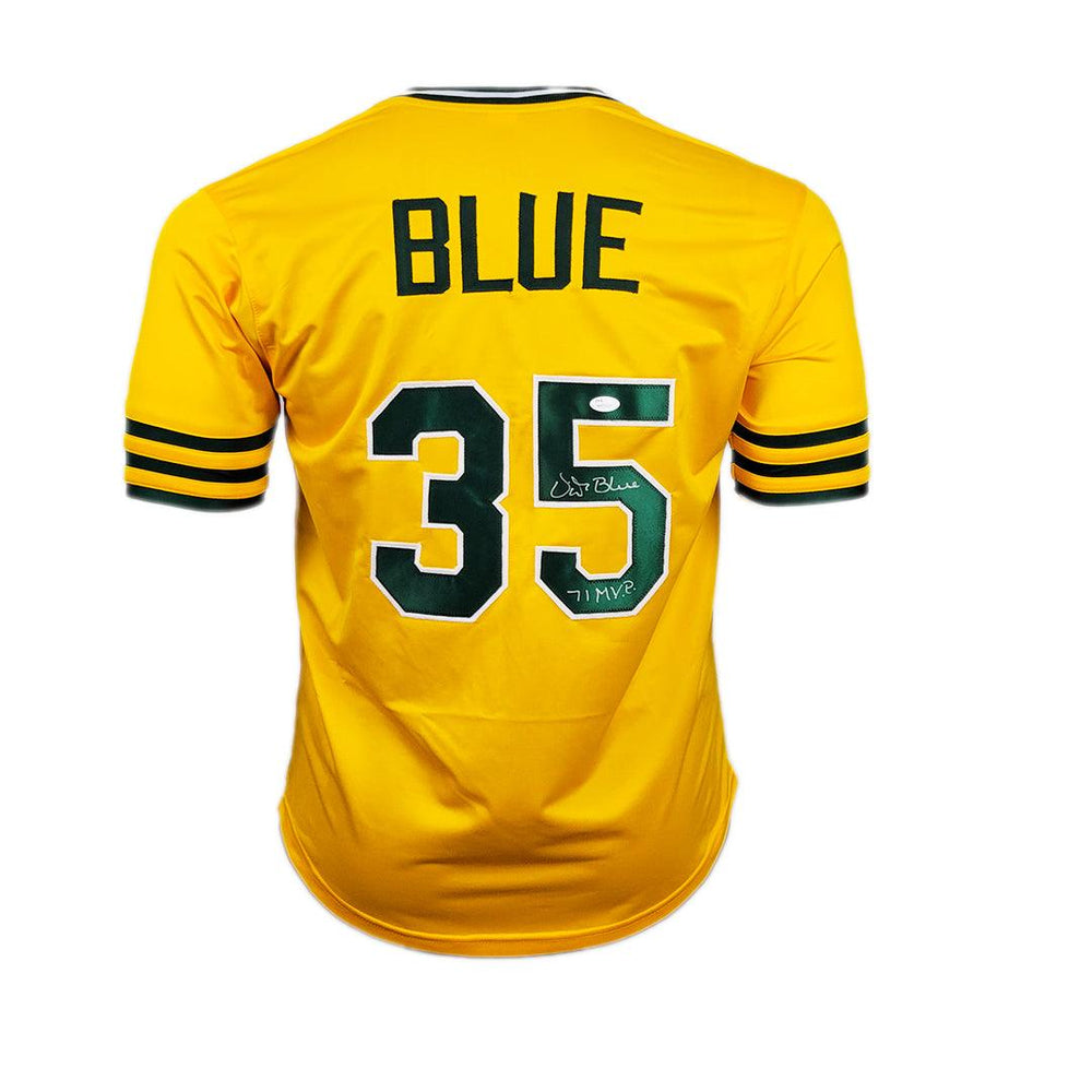 Vida Blue Signed MVP 71 Inscription Oakland Yellow Baseball Jersey (JSA) - RSA