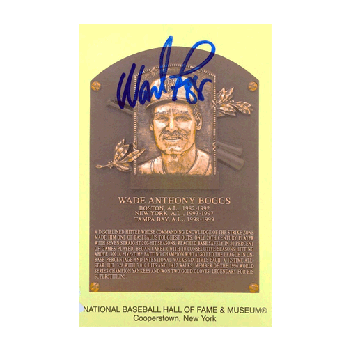 Wade Boggs AUTOGRAPHED BASEBALL HALL OF FAME POSTCARD (JSA) - RSA