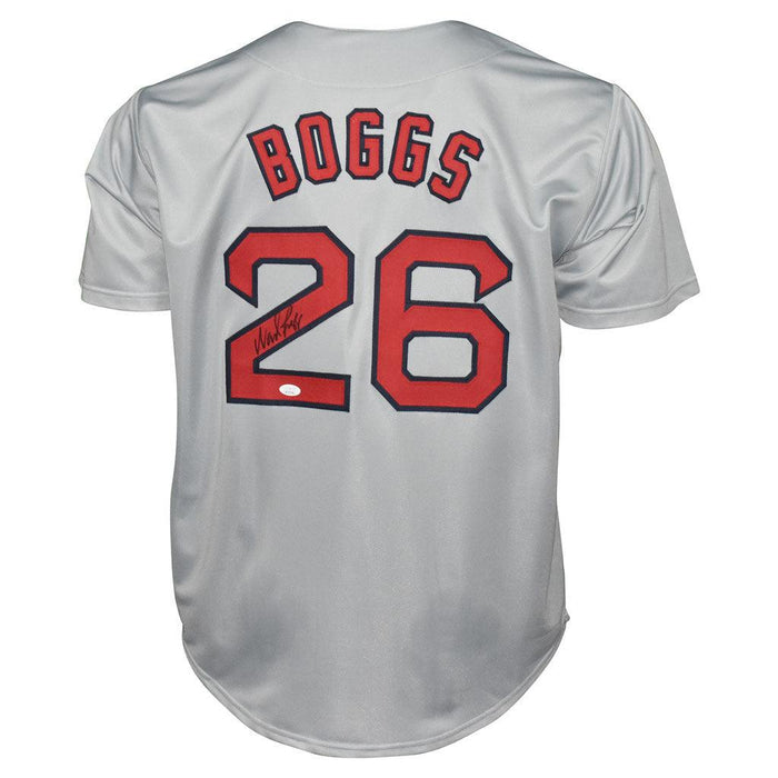 Wade Boggs Autographed Boston Baseball Jersey Grey (JSA) - RSA