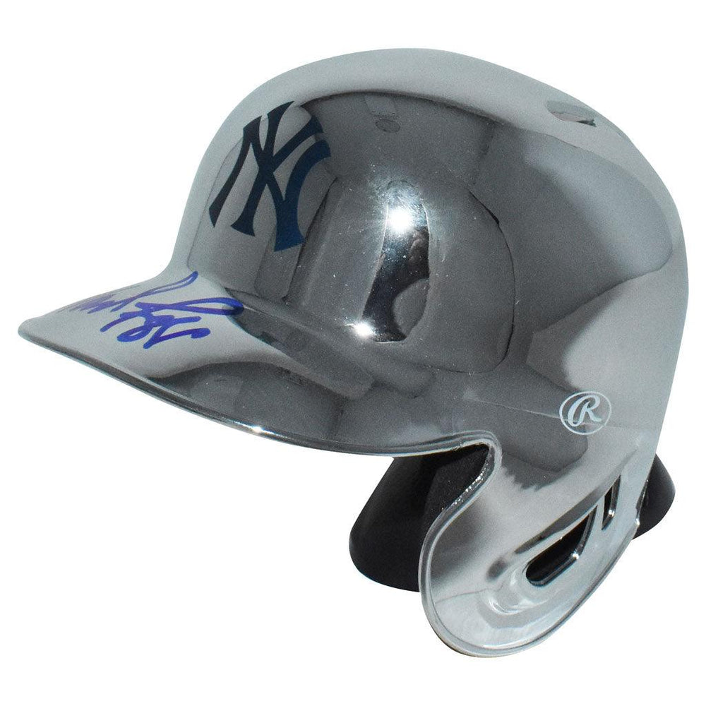 Wade Boggs Signed New York Yankees Chrome Mini MLB Baseball Batting He — RSA