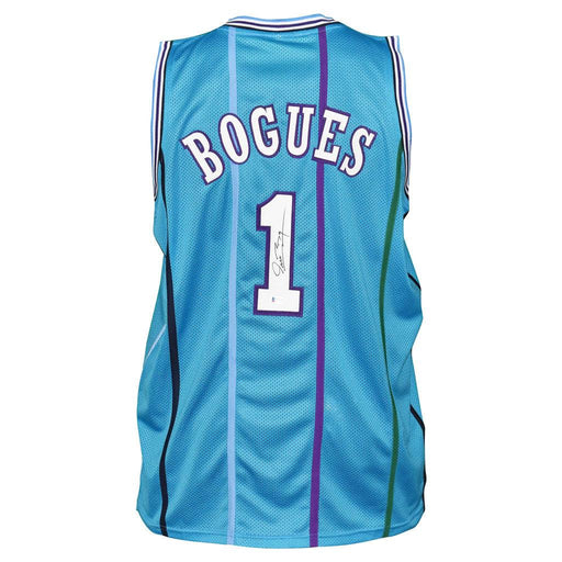 Muggsy Bogues Signed Charlotte Pro Blue Basketball Jersey (Beckett) - RSA