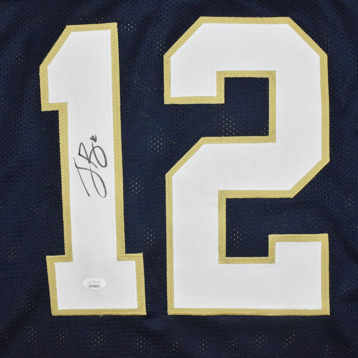 Ian Book Signed Notre Dame College Blue Football Jersey (JSA) - RSA