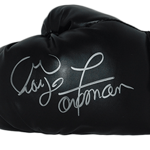 George Foreman Autographed Black Everlast Boxing Glove (Foreman Hologram) - RSA