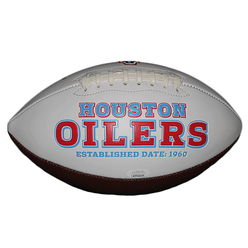 Robert Brazile Houston Oilers Logo Autographed Football (JSA) HOF Inscription Included - RSA