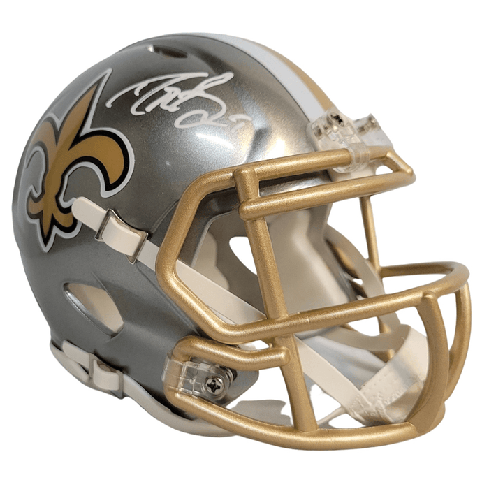 Drew Brees Signed New Orleans Saints Flash Speed Mini Replica Football Helmet (Beckett) - RSA