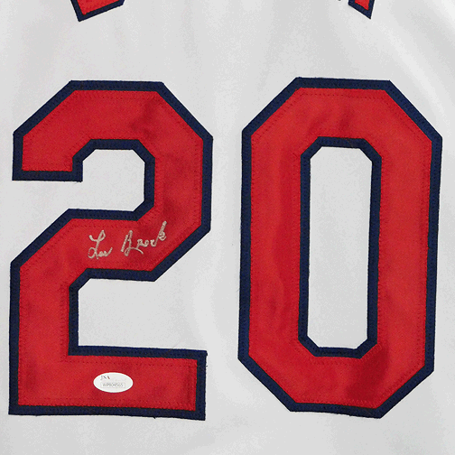 Lou Brock Stats Signed St. Louis White Baseball Jersey (JSA) - RSA