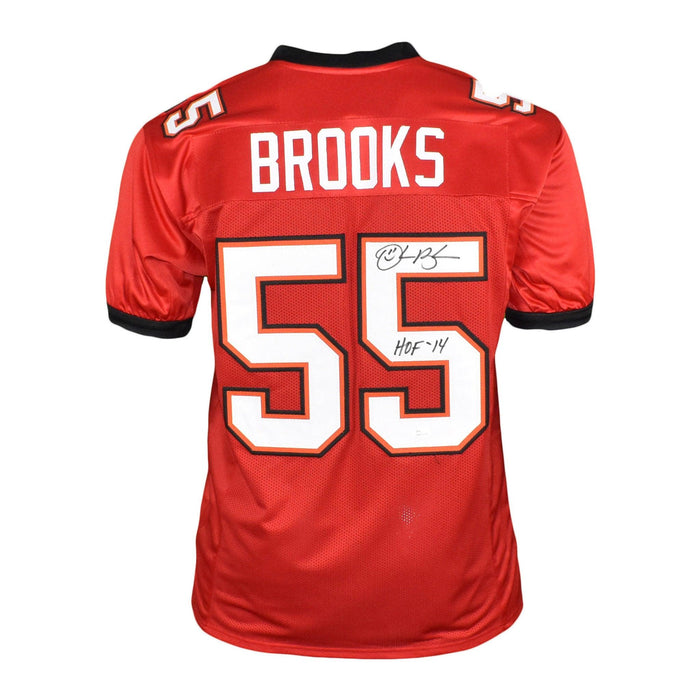 Derrick Brooks Signed HOF 14 Pro-Edition Red Football Jersey (JSA) - RSA