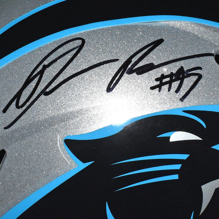 Derrick Brown Signed Carolina Panthers Speed Full-Size Replica Silver Football Helmet (JSA) - RSA