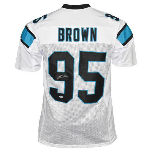 Derrick Brown Signed Carolina White Football Jersey (Beckett) - RSA