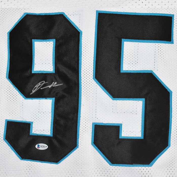 Derrick Brown Signed Carolina White Football Jersey (Beckett) - RSA