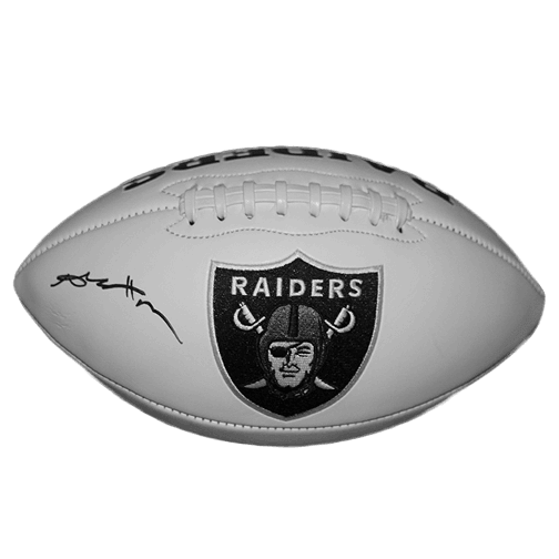 Antonio Brown Autographed Oakland Raiders Full Size Logo Football White (JSA) - RSA