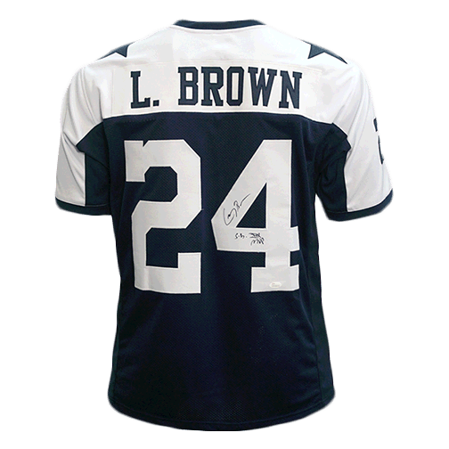 Larry Brown Dallas Cowboys Autographed Football Jersey Thanksgiving (JSA) - RSA