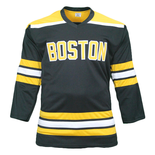 John Bucyk Autographed Black Pro Style Boston Hockey Jersey (JSA) HOF Inscription Included - RSA