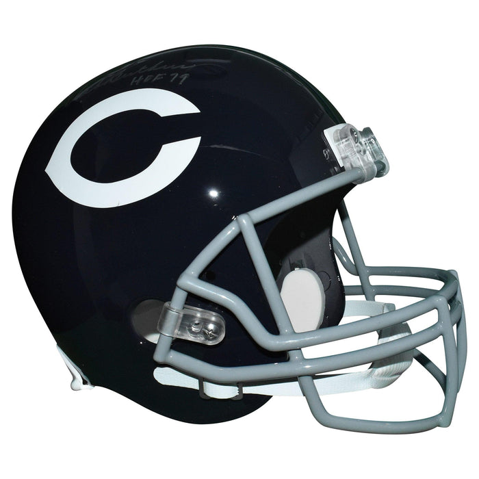 Dick Butkus Signed Chicago Bears Full-Size Throwback Replica Football Helmet HOF 79 Inscription  (JSA) - RSA