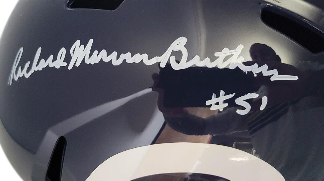 Dick Butkus Signed Richard Marvin Butkus Inscription Chicago Bears Throwback Speed Full-Size Replica Football Helmet (Beckett) - RSA