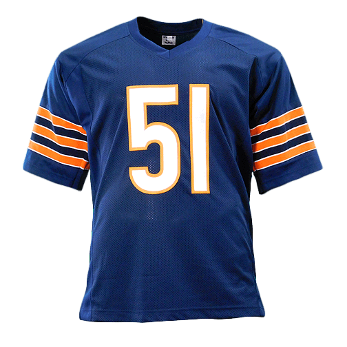 Dick Butkus Signed Stats Pro Edition Blue Football Jersey (JSA) - RSA