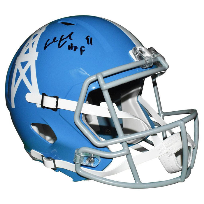 Earl Campbell Signed HOF 91 Inscription Houston Oilers Speed Full-Size Replica 1960-65 Throwback Football Helmet (JSA) - RSA