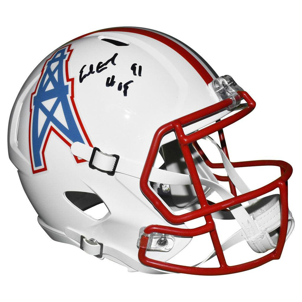 Earl Campbell Signed HOF 91 Inscription Houston Oilers Speed Full-Size Replica Football Helmet (JSA) - RSA