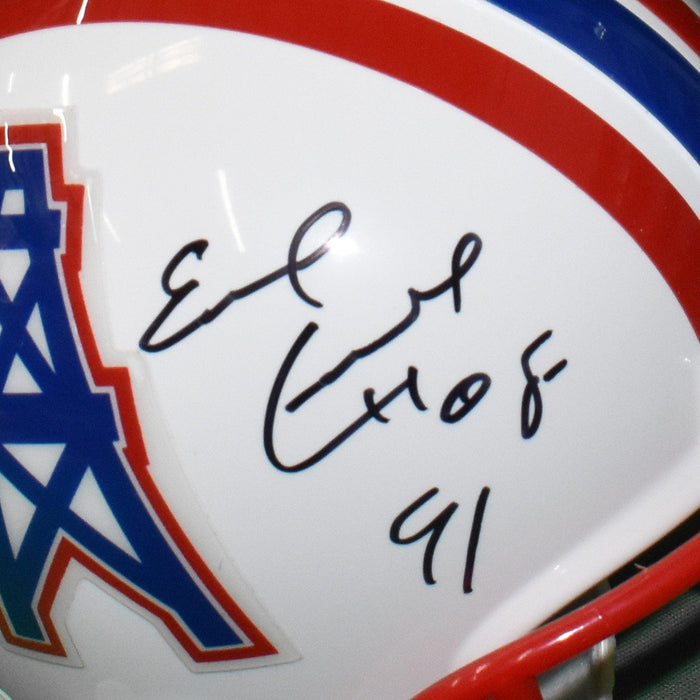 Earl Campbell Signed HOF 91 Houston Oilers Mini Football Helmet (JSA) - RSA