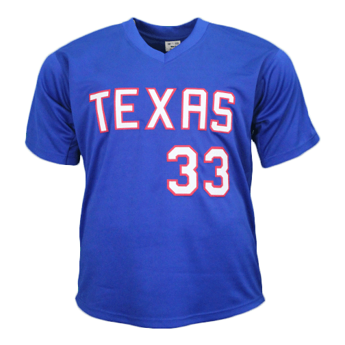 Jose Canseco Autographed Pro Style Texas Baseball Jersey Blue (JSA)