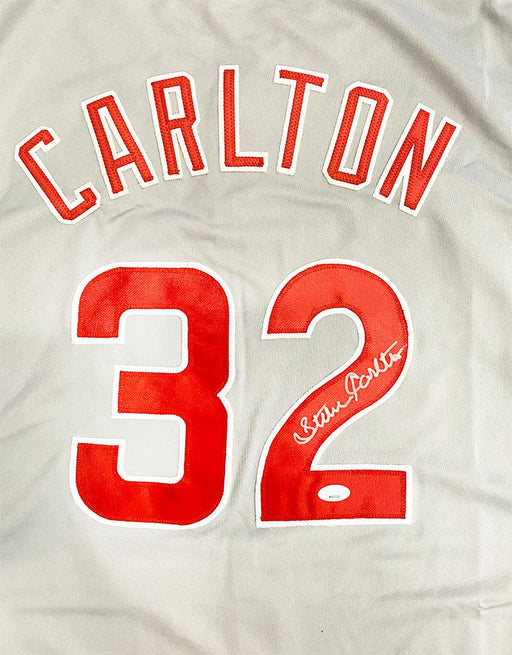 Steve Carlton Signed Philadelphia Grey Baseball Jersey (JSA) - RSA
