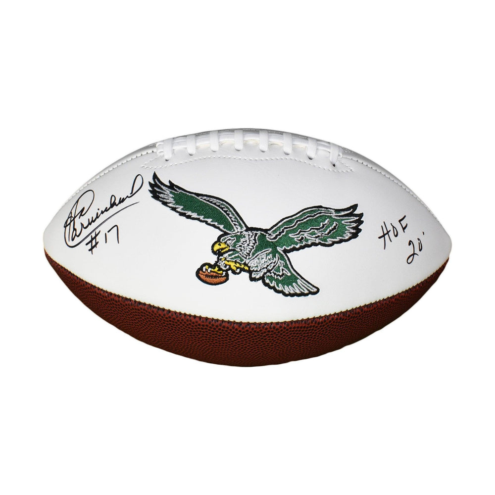Harold Carmichael Signed HOF 20 Philadelphia Eagles Logo Football (JSA) - RSA