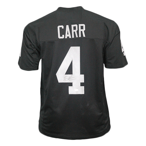 Derek Carr Autographed Pro Style Football Jersey Black (JSA) - RSA