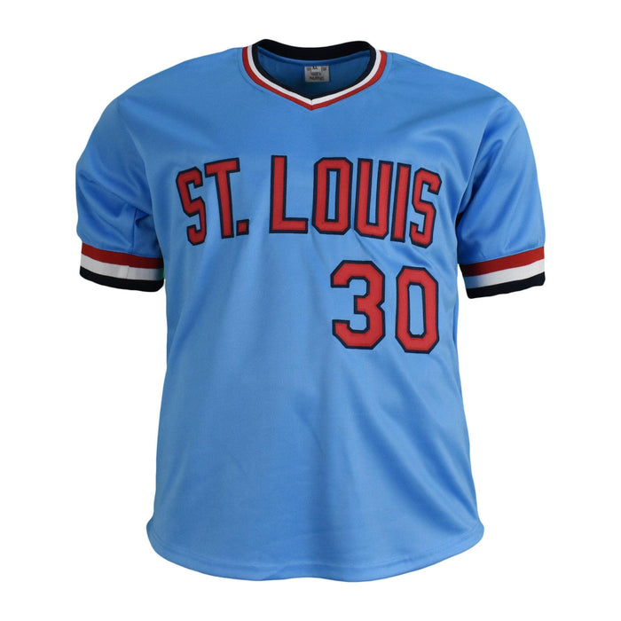 Orlando Cepeda Signed St. Louis Blue Baseball Jersey (JSA) - RSA