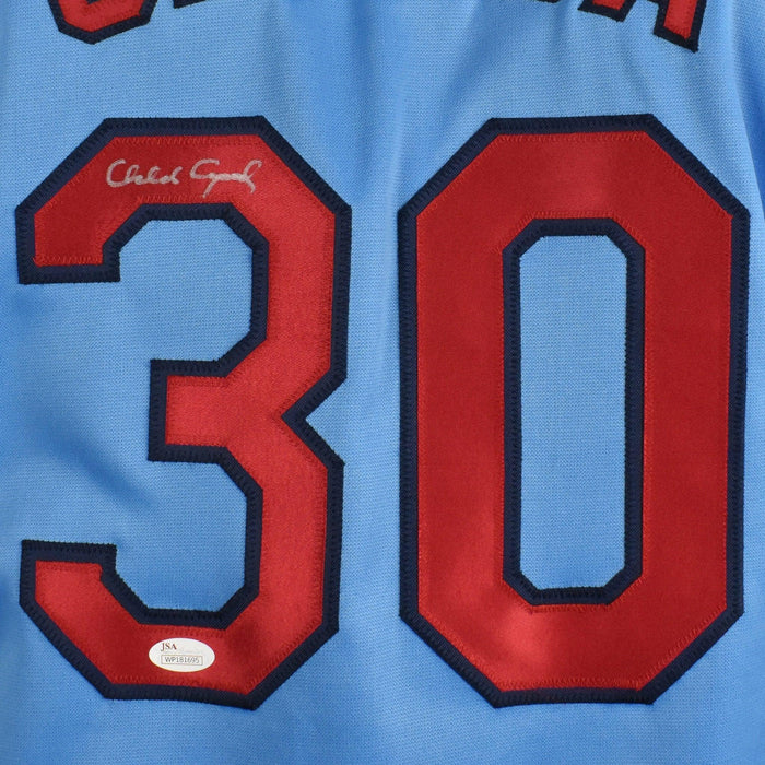 Orlando Cepeda Signed St. Louis Blue Baseball Jersey (JSA) - RSA