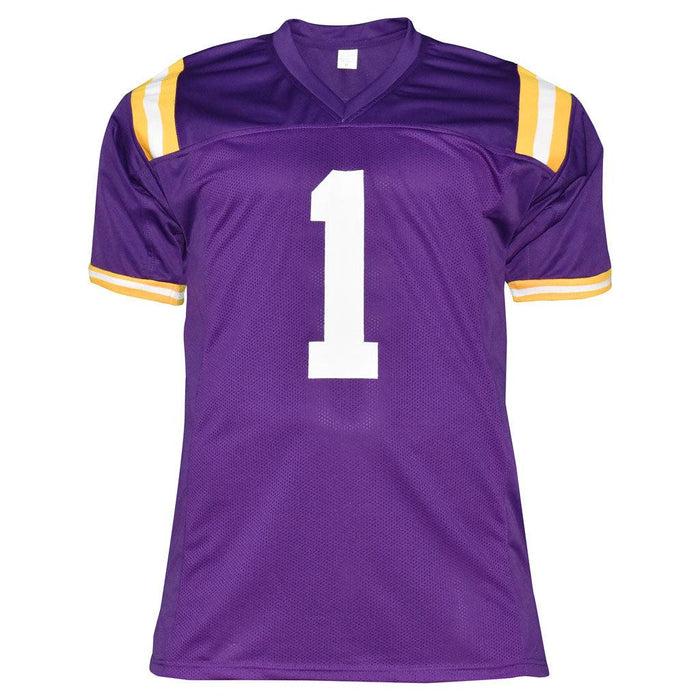 Ja'Marr Chase Signed LSU College Purple Football Jersey (JSA) - RSA