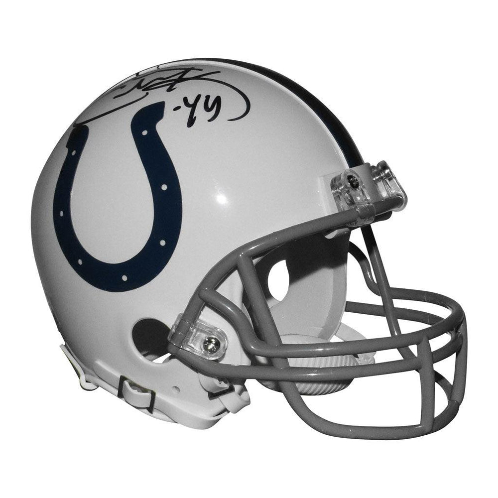 Dallas Clark Signed Indianapolis Colts Mini Replica White Football Helmet (JSA) - RSA