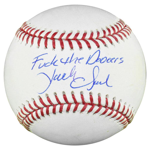Jack Clark Signed Fuck The Dodgers Inscription Rawlings Official Major League Baseball (JSA) - RSA