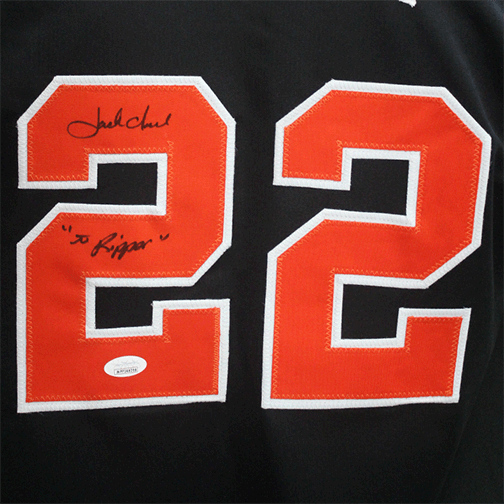 Jack Clark Autographed San Francisco Pro Style Baseball Jersey Black (JSA) "The Ripper" Inscription Included - RSA