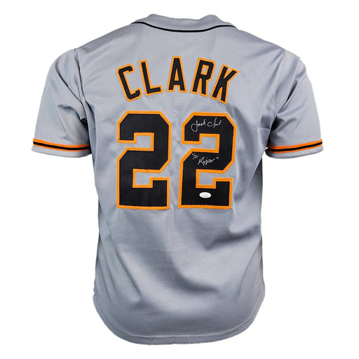 Jack Clark Signed "The Ripper" Inscription San Francisco Grey Baseball Jersey (JSA) - RSA