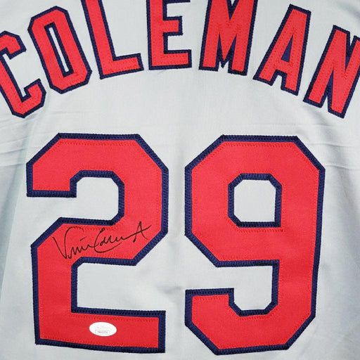 Vince Coleman Signed St. Louis Grey Baseball Jersey (JSA) - RSA