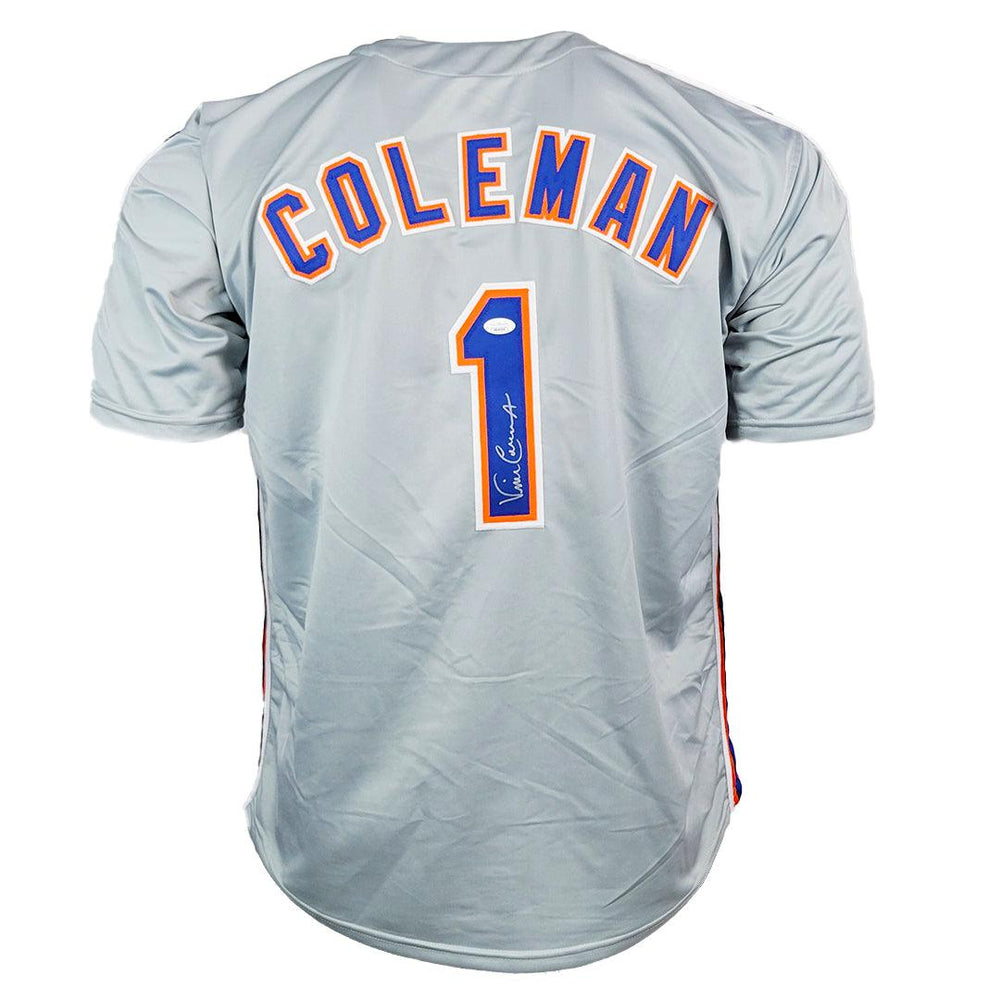 Vince Coleman Signed New York Grey Baseball Jersey (JSA) - RSA