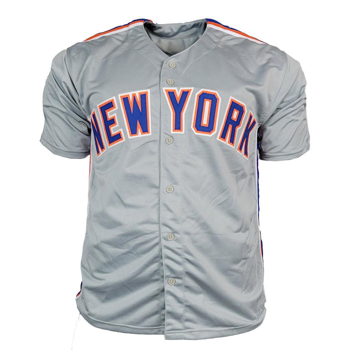 Vince Coleman Signed New York Grey Baseball Jersey (JSA) - RSA