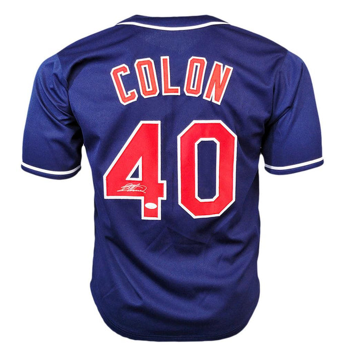 Bartolo Colon Signed Cleveland Blue Baseball Jersey (JSA) - RSA