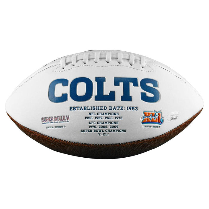 Dallas Clark Signed Indianapolis Colts Official NFL Team Logo Football (JSA) - RSA