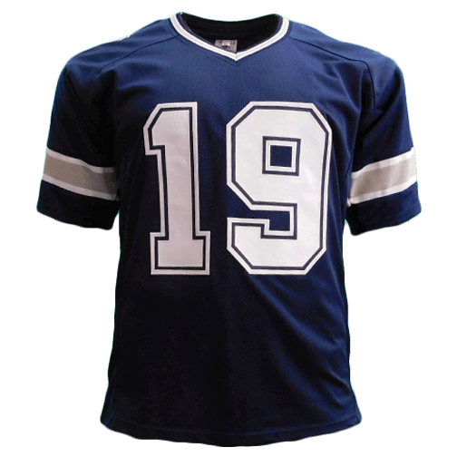 Amari Cooper Autographed Pro Style Blue Football Jersey (JSA) - RSA