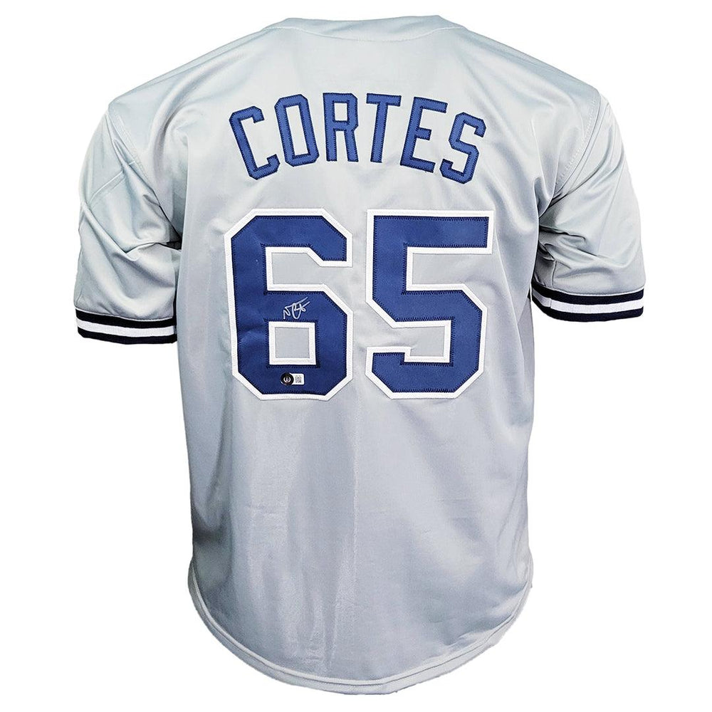 Nestor Cortes Signed New York Grey Baseball Jersey (Beckett) - RSA