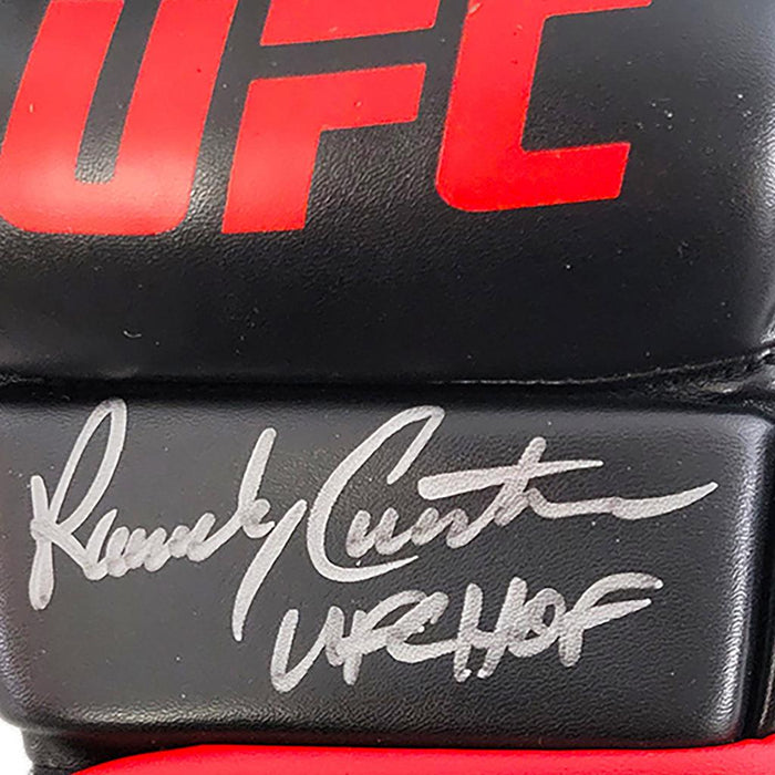 Randy Couture Signed UFC HOF Inscription Black MMA Left Glove (Beckett) - RSA
