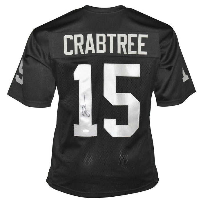 Michael Crabtree Signed Oakland Black Football Jersey (JSA) - RSA