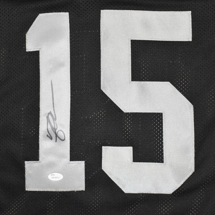 Michael Crabtree Signed Oakland Black Football Jersey (JSA) - RSA